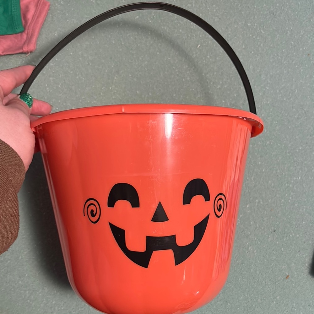 Orange Halloween Pumpkin Bucket